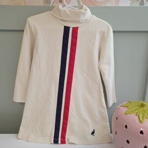 The Beaufort Bonnet Company 4t Cream Long Sleeve Dress with Red and Blue Stripes